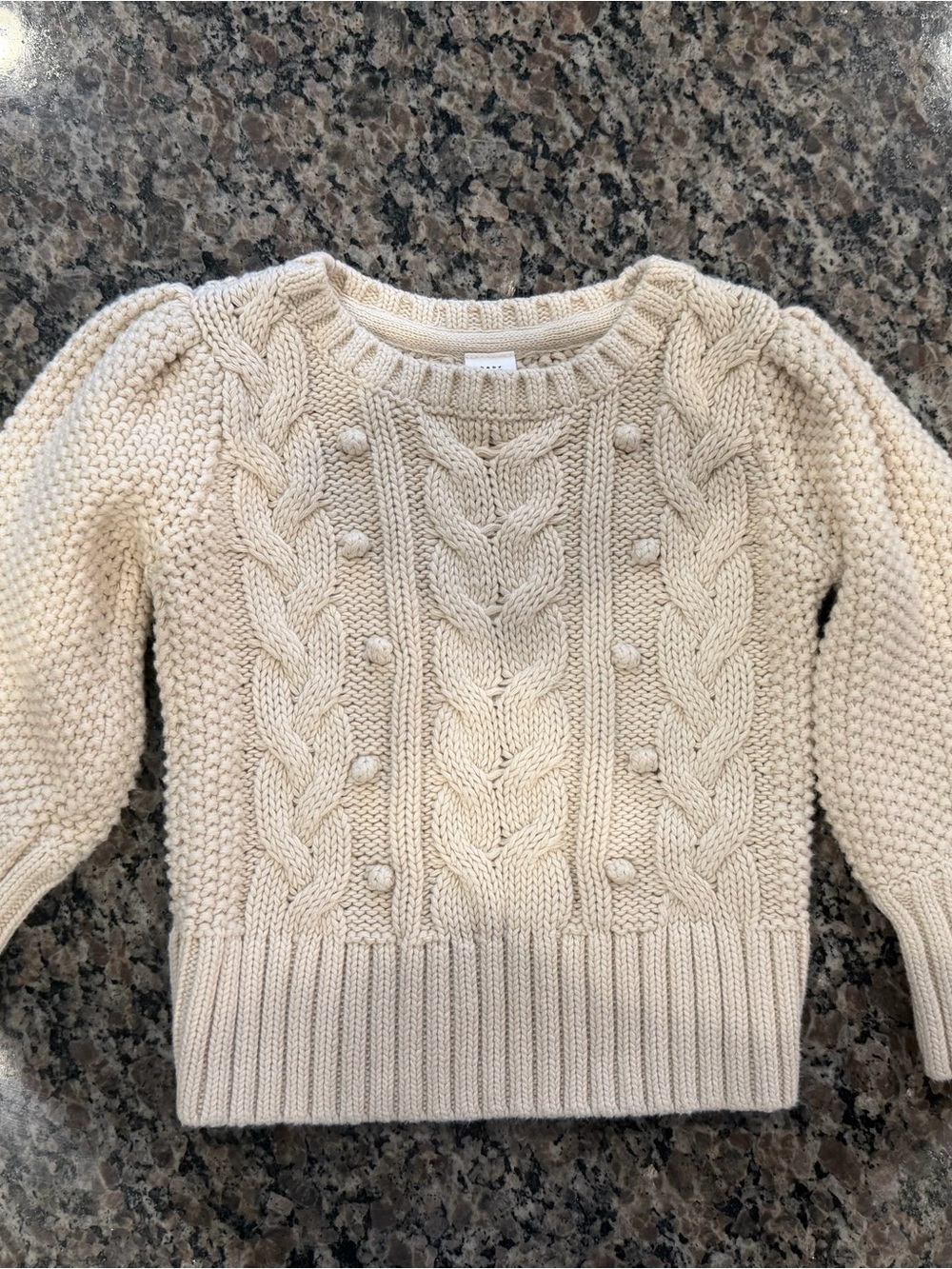 Cream Cable-Knit Baby Sweater